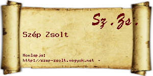 Szép Zsolt névjegykártya